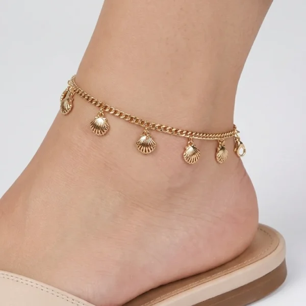 Golden Shell Charm Anklet