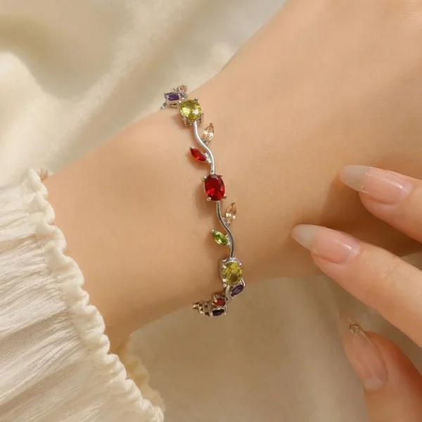 Multicolor Tulip Crystal Bracelet