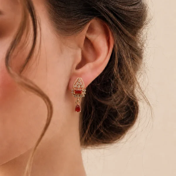 Red Crystal Drop Earrings
