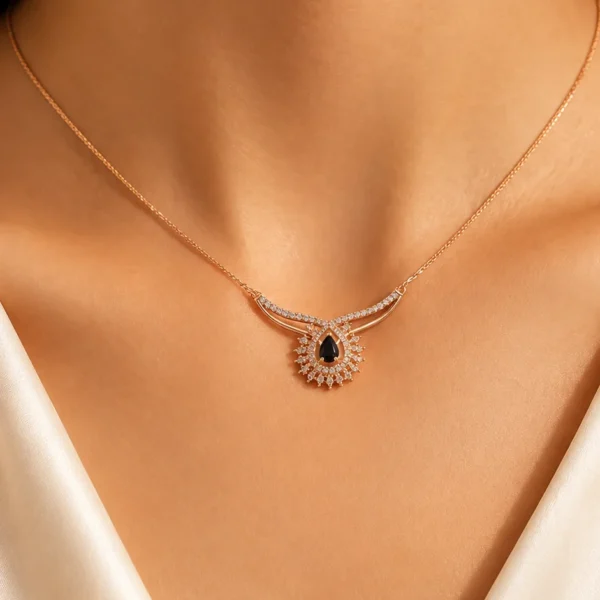 Black Teardrop Crystal Pendant
